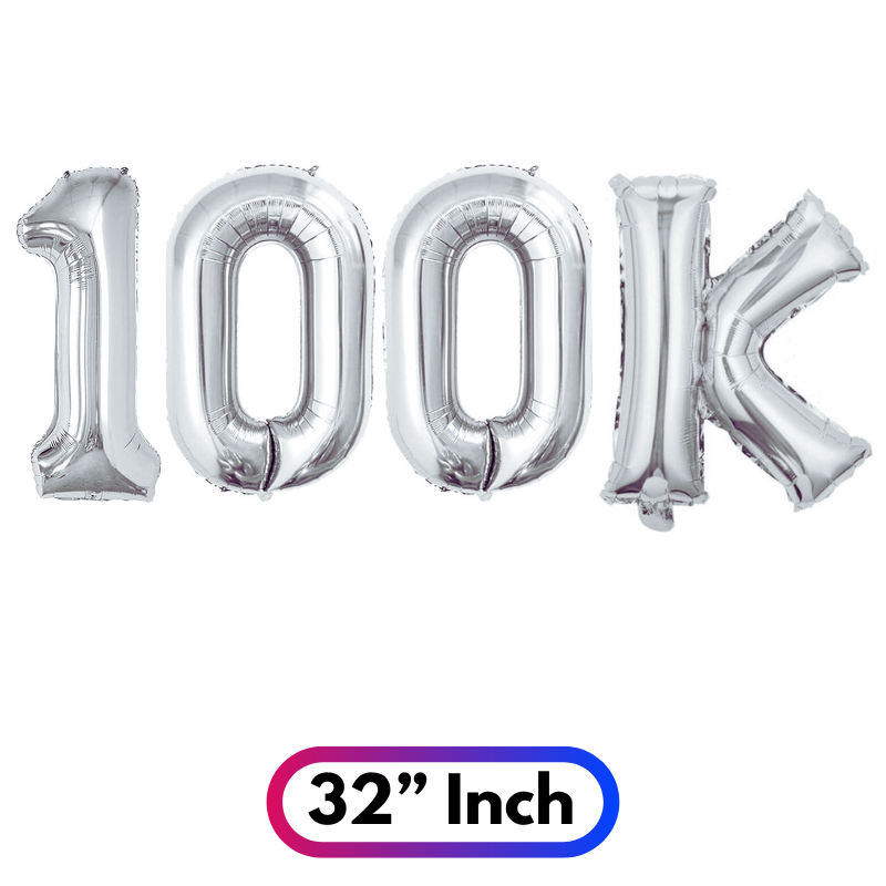 32” Inch Large Number & Letter Foil Balloon – Ideal Content Creation Prop for YouTube, Facebook, Instagram & TikTok Milestone Party Celebrations (1 Pcs)