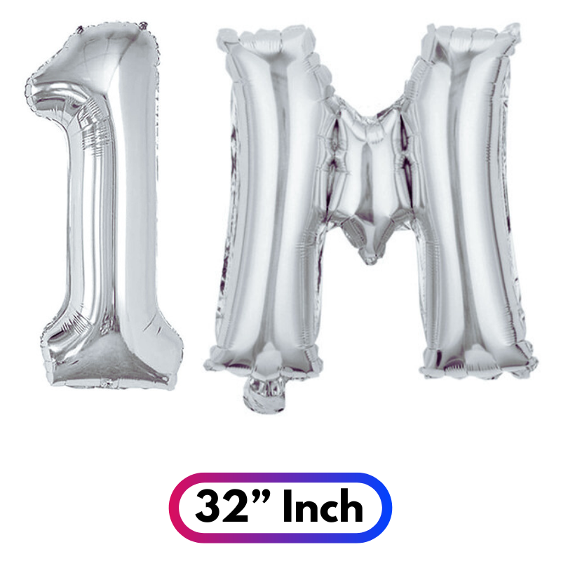 32” Inch Large Number & Letter Foil Balloon – Ideal Content Creation Prop for YouTube, Facebook, Instagram & TikTok Milestone Party Celebrations (1 Pcs)