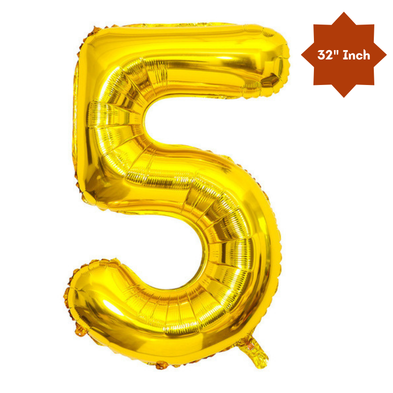 32” Inch Large Number & Letter Foil Balloon – Ideal Content Creation Prop for YouTube, Facebook, Instagram & TikTok Milestone Party Celebrations (1 Pcs)