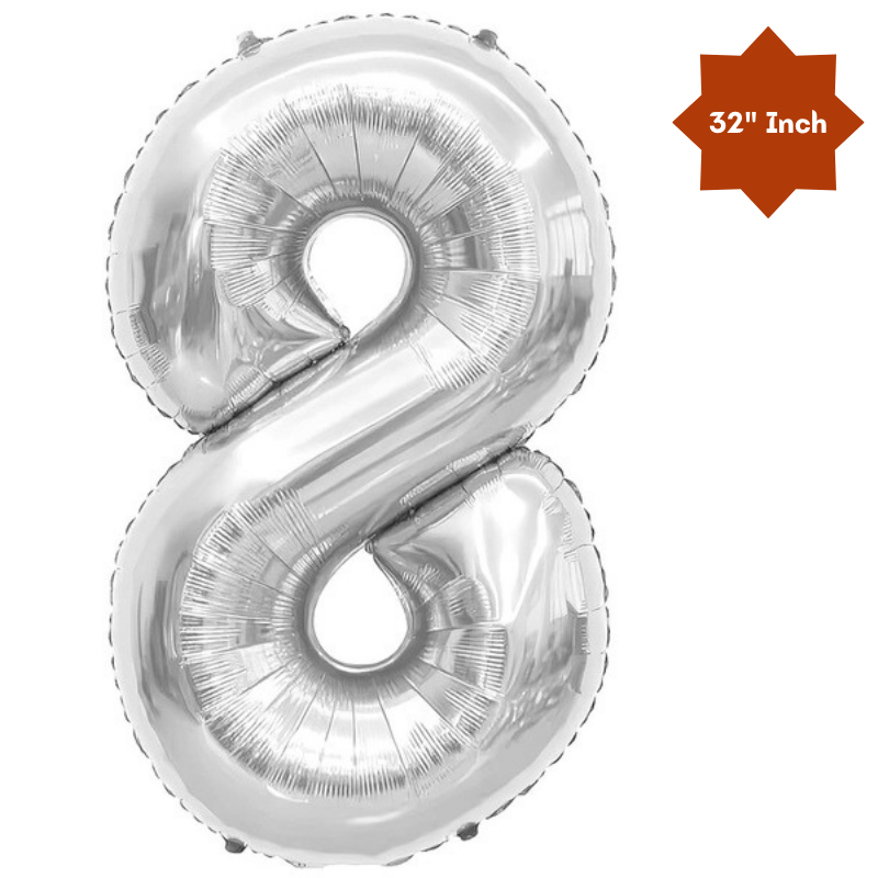 32” Inch Large Number & Letter Foil Balloon – Ideal Content Creation Prop for YouTube, Facebook, Instagram & TikTok Milestone Party Celebrations (1 Pcs)