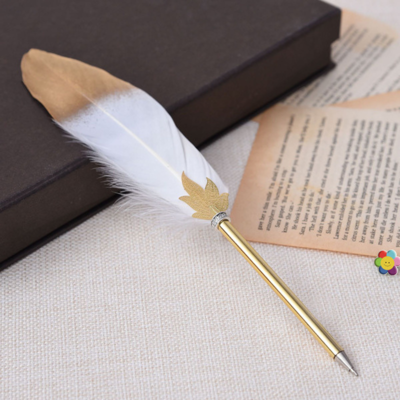 Feather Ballpoint Pen | Elegant Quill Design Feather Ballpen for Wedding Signature, Writing, Gifting & Special Occasion- (1 Pcs)