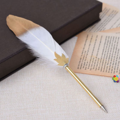 Feather Ballpoint Pen | Elegant Quill Design Feather Ballpen for Wedding Signature, Writing, Gifting & Special Occasion- (1 Pcs)