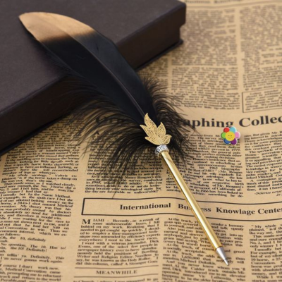 Feather Ballpoint Pen | Elegant Quill Design Feather Ballpen for Wedding Signature, Writing, Gifting & Special Occasion- (1 Pcs)