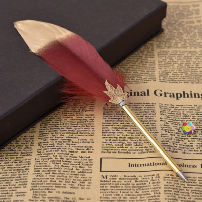Feather Ballpoint Pen | Elegant Quill Design Feather Ballpen for Wedding Signature, Writing, Gifting & Special Occasion- (1 Pcs)