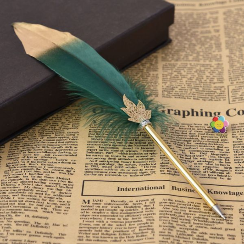 Feather Ballpoint Pen | Elegant Quill Design Feather Ballpen for Wedding Signature, Writing, Gifting & Special Occasion- (1 Pcs)