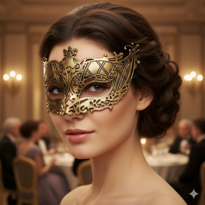 Versatile Masquerade Eye Mask for Men & Women | Venetian Half Face Party Mask for Proms, Weddings, and Fancy Parties- (1 Pcs)