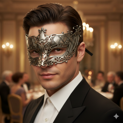 Versatile Masquerade Eye Mask for Men & Women | Venetian Half Face Party Mask for Proms, Weddings, and Fancy Parties- (1 Pcs)