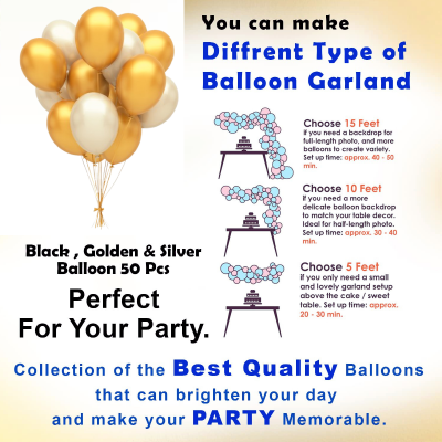 Halfway to One Birthday Decor Set –6th Month Birthday Combo with Gold Confetti Balloons & Fairy Lights for Boys and Girls- (54 Pcs)