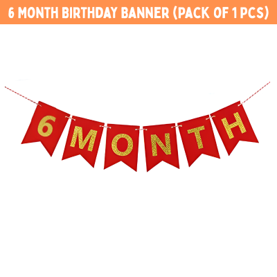 6-Month Birthday Banner | Half Way to One Birthday Decoration for Boys & Girls- (Pack of 1 Pcs)