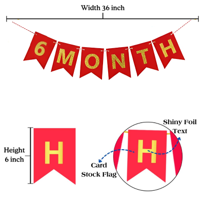 6-Month Birthday Banner | Half Way to One Birthday Decoration for Boys & Girls- (Pack of 1 Pcs)