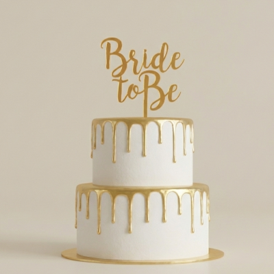 Bride To Be Cake Topper, Bridal Shower Decor, Gold Cake Topper, Bachelorette Party, Wedding Cake Accessory, Future Mrs Decor, Gold Finish Topper, Bridal Party Supplies, Cake Decoration, Engagement Cake Topper