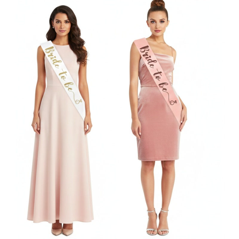 Satin Bride To Be Sash– Perfect for Bachelorette Celebrations, Rehearsal Dinners, and Wedding Party Decorations- (1 Pcs)