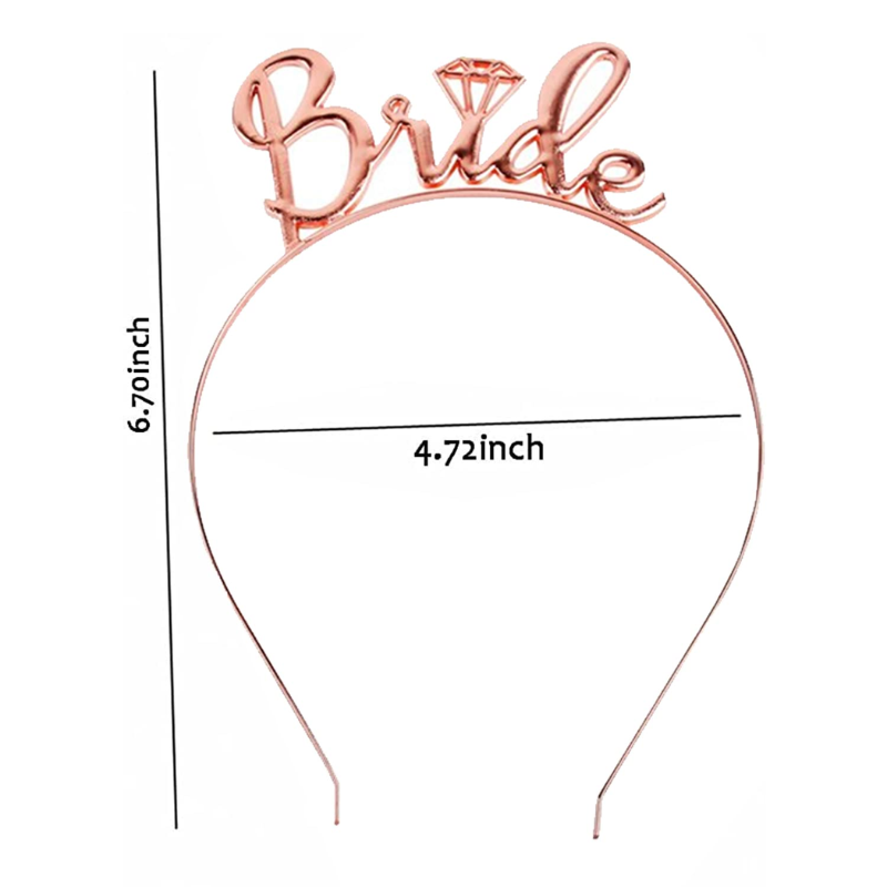 Bride To Be Headband Tiara Set | Premium Metal Body "Bride To Be" Tiara Headband for Bridal / Bachelorette Party- (1 Pcs)