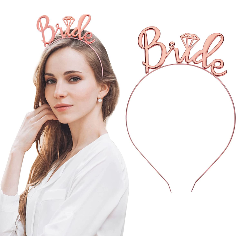 Bride To Be Headband Tiara Set | Premium Metal Body "Bride To Be" Tiara Headband for Bridal / Bachelorette Party- (1 Pcs)