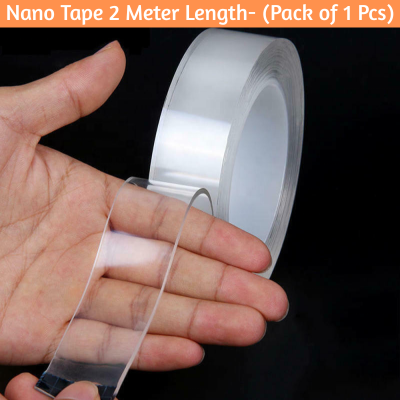 2M Multipurpose Transparent Nano Tape - Strong Wall Mounting Tape for Pictures, Carpets, and More (1 Pcs)