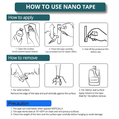 2M Multipurpose Transparent Nano Tape - Strong Wall Mounting Tape for Pictures, Carpets, and More (1 Pcs)