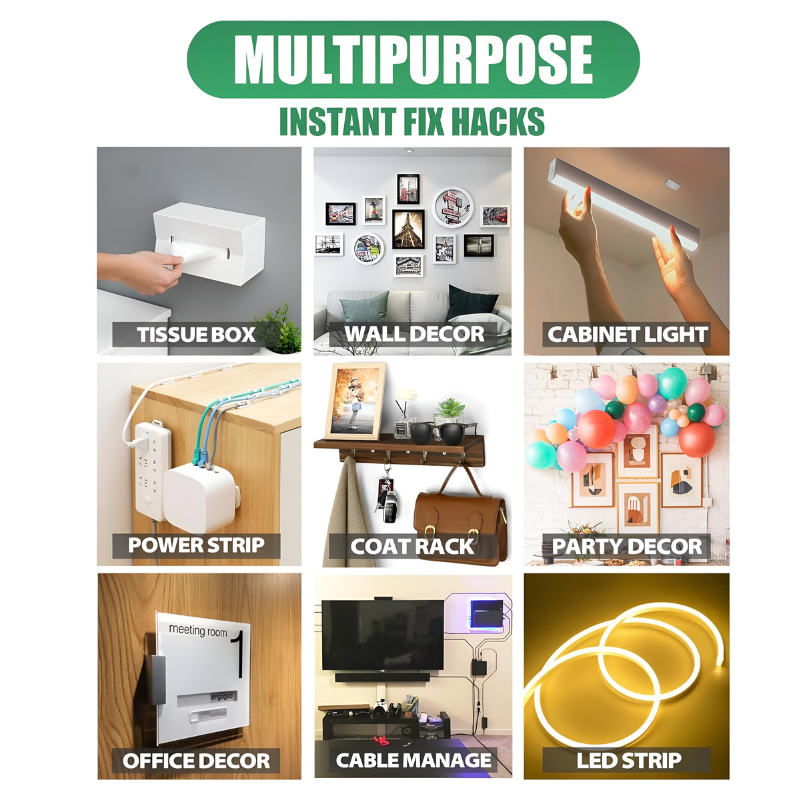 2M Multipurpose Transparent Nano Tape - Strong Wall Mounting Tape for Pictures, Carpets, and More (1 Pcs)