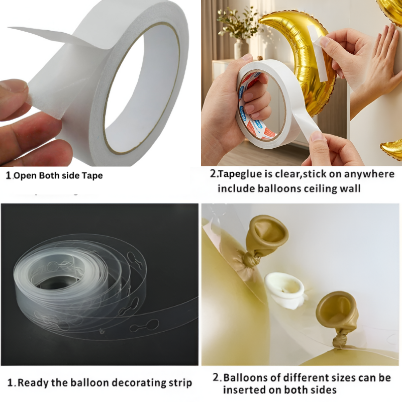 Eid Mubarak Celebration Package with Golden Crescent Moon Foil Balloon and Elegant Black and Gold Theme Decor- (56 Pcs)