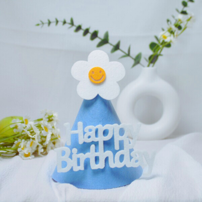 High-Quality Happy Birthday Hat – Aesthetic Birthday Cap with Strap for Kids and Toddlers (1 Pcs)