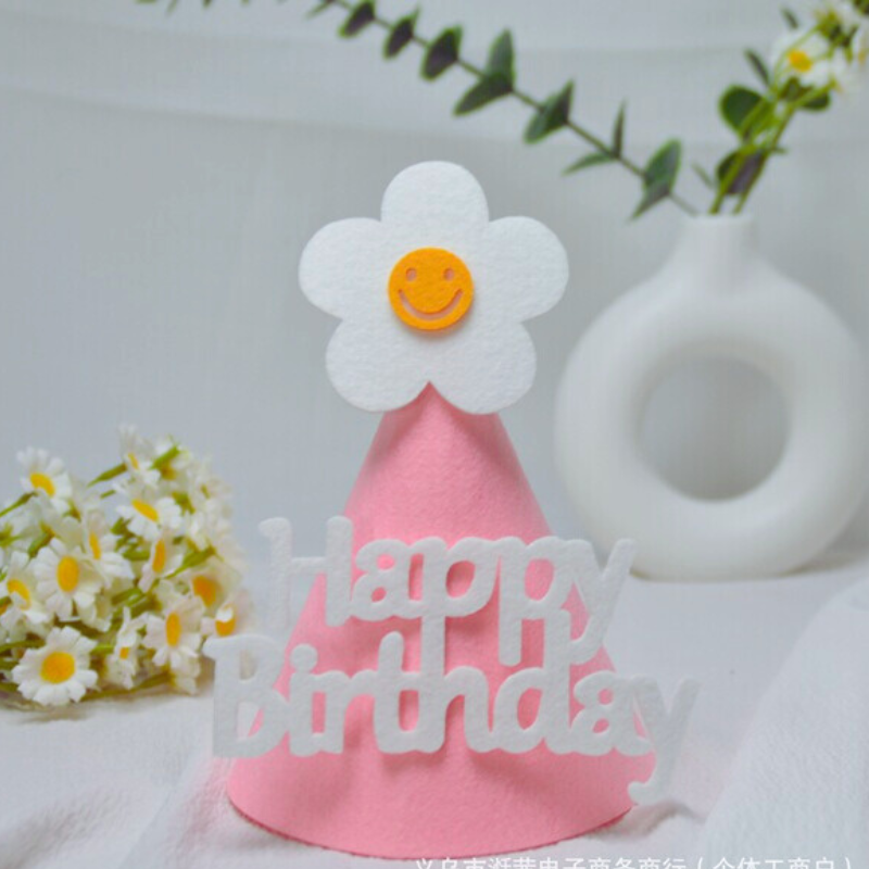 High-Quality Happy Birthday Hat – Aesthetic Birthday Cap with Strap for Kids and Toddlers (1 Pcs)