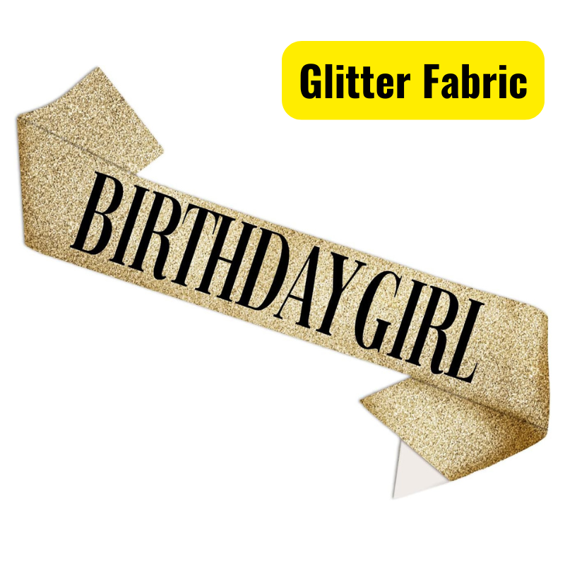 Glittery Birthday Girl Sash - Festive Shoulder Strap for Birthday Celebrations for Women & Girl- (Pack of 1 Pcs)