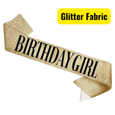 Glittery Birthday Girl Sash - Festive Shoulder Strap for Birthday Celebrations for Women & Girl- (Pack of 1 Pcs)