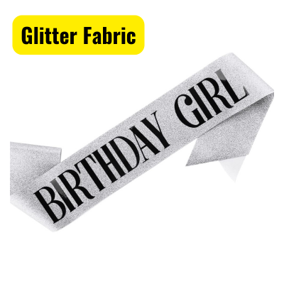 Glittery Birthday Girl Sash - Festive Shoulder Strap for Birthday Celebrations for Women & Girl- (Pack of 1 Pcs)
