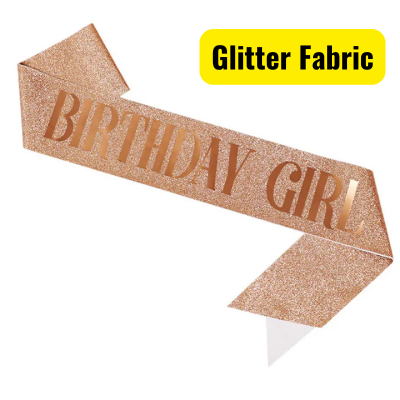 Glittery Birthday Girl Sash - Festive Shoulder Strap for Birthday Celebrations for Women & Girl- (Pack of 1 Pcs)