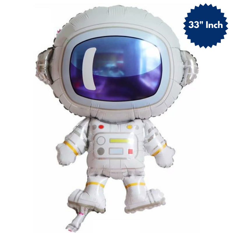 Astronaut, Rocket & Crescent Moon Foil Balloon Set – Outer Space Theme for Kid’s Birthday Party Decor- (Pack of 03 Pcs)