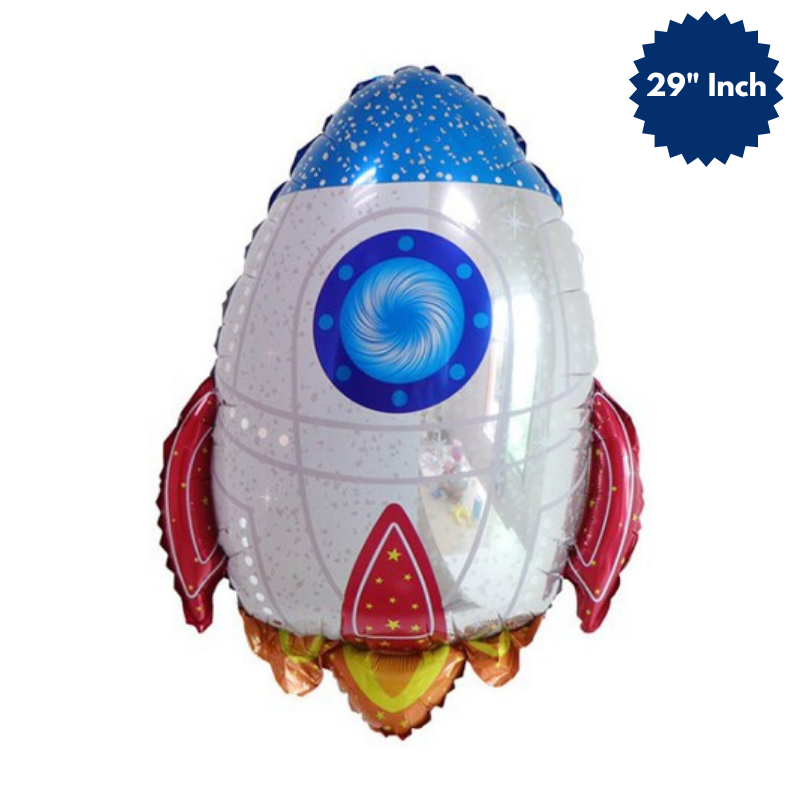 Astronaut, Rocket & Crescent Moon Foil Balloon Set – Outer Space Theme for Kid’s Birthday Party Decor- (Pack of 03 Pcs)