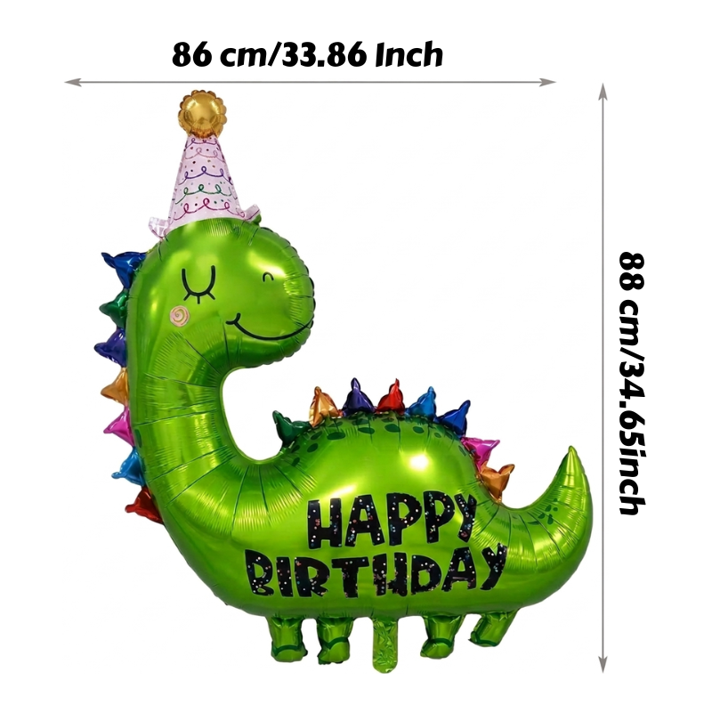 Dinosaur Shape Foil Balloons - Animal Jungle Theme Party Decor for Boys & Girls- (1 Pcs)