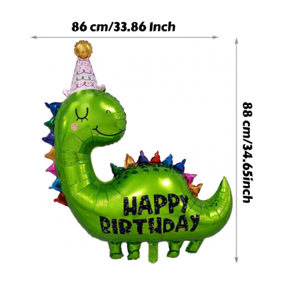 Premium Dinosaur Theme Jungle Animal Birthday Party Decoration Set- All-in-One Package with Foil Curtains, Balloon Pump & Accessories- (73 Pcs)