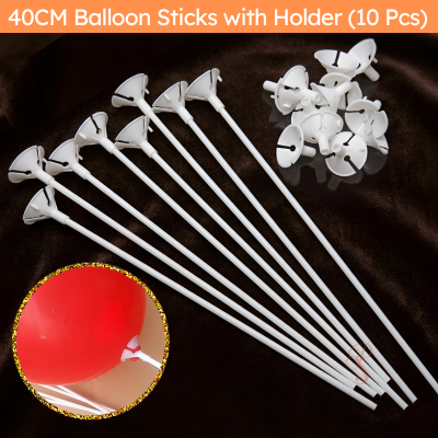 Premium Balloon Stick & Cup Set – Reusable Plastic Balloon Stand Holders for Birthday, Wedding, and Party Decorations- (10 Pcs)