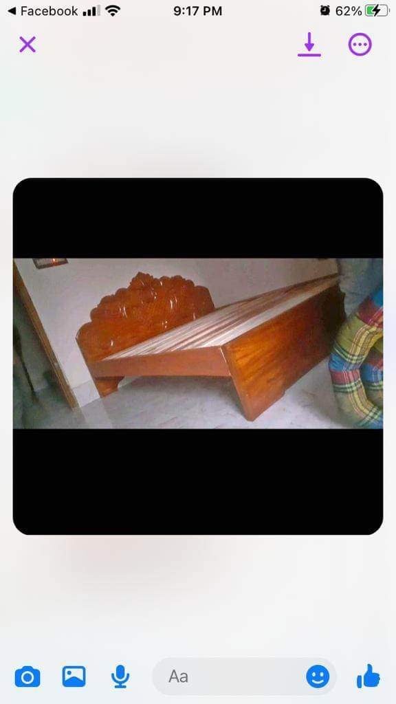 Picture of Bed khat solid jossori koroi kath king size 72incby81inc - Brown - King