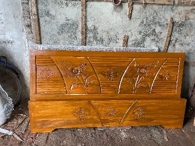 Picture of Bed khat English semibox solid wood king size 72by 81 inc - Brown - King