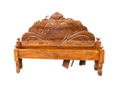 Picture of Bed khat palong solid wood king size 72 inc by 81 inc - Brown - King
