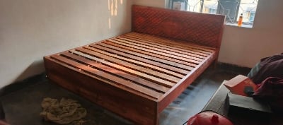 Picture of New solid koroi wood bed king size 6by 7 feet 71 by 81 inches - Brown - King