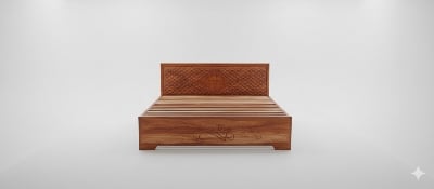 Picture of New solid koroi wood bed king size 6by 7 feet 71 by 81 inches - Brown - King