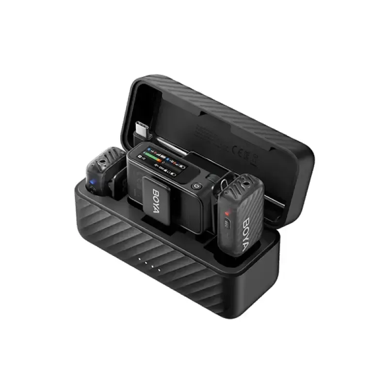 Picture of BOYA BOYAMIC 2 World's 1st AI-Powered Noise Cancellation Mini Wireless Microphone. 300 m Range, 54 Hours Total Battery Life with Case
