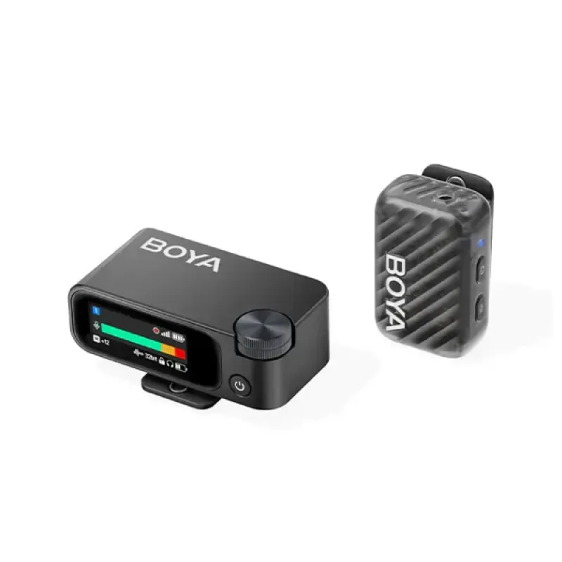 Picture of BOYA BOYAMIC 2 World's 1st AI-Powered Noise Cancellation Mini Wireless Microphone. 300 m Range, 54 Hours Total Battery Life with Case