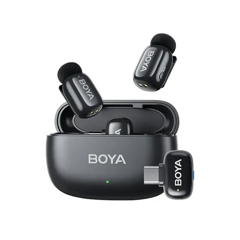 Picture of BOYA mini-12-B The World's Tiniest Wireless Microphone (2RX, 2TX) for Android & IOS Devices