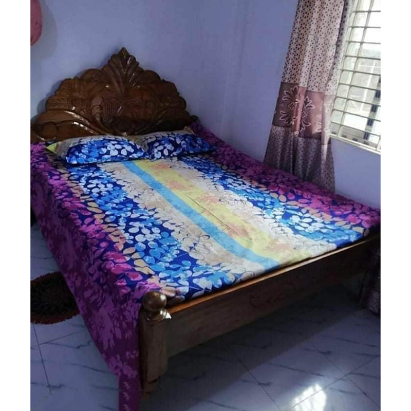 Picture of Bed solid wood double bed 60by 80 inc - Gold - Double