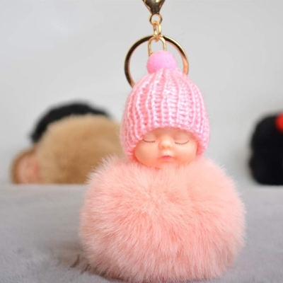 Picture of Woolen Doll Shaped Key Ring Multicolor