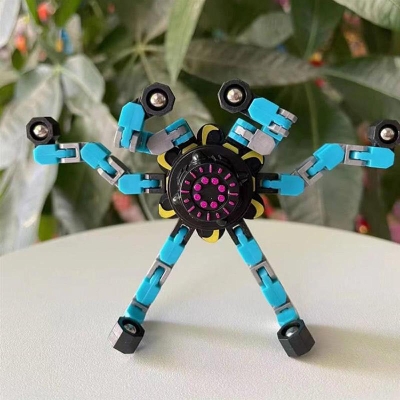 Picture of Twisted And Deformed Robot Spinner Toy Funny Sensory Relieves Stress Finger Spinner Toy For Kids Adults Christmas Gift Multicolor