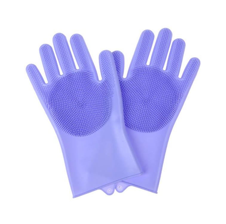 Picture of High Quality Silicone Dish Washing Kitchen Hand Gloves - 2pcs 