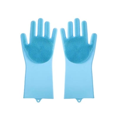 Picture of High Quality Silicone Dish Washing Kitchen Hand Gloves - 2pcs 
