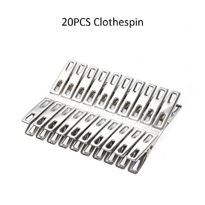 Picture of Stainless Steel Cloth Drying Clip-Silver 20 Piece Set - Hanger - Hanger Silver