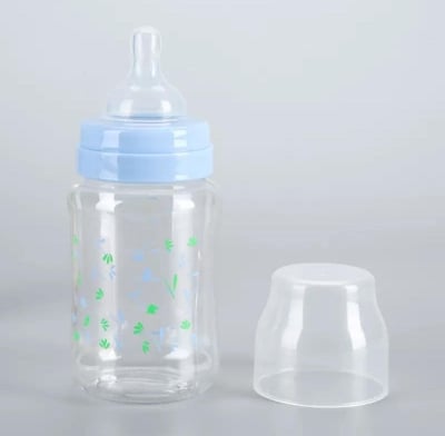 Picture of Baby Feeder BPA Free PP Feeding Plastic Bottle with Silicone Nipple 240ml Multicolor