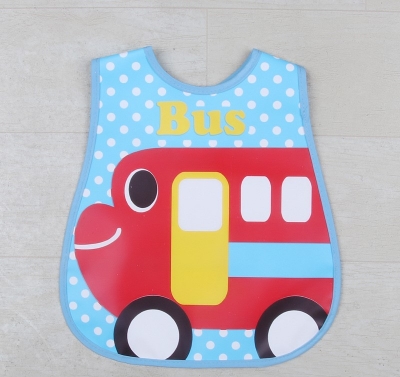 Picture of Colorful Straight Plastic Waterproof Bibs For Baby - 1 Pcs (Colour As Per Stock) Multicolor
