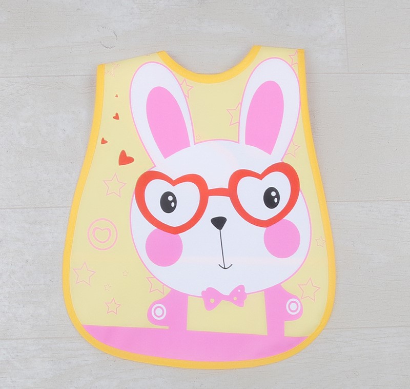Picture of Colorful Straight Plastic Waterproof Bibs For Baby - 1 Pcs (Colour As Per Stock) Multicolor